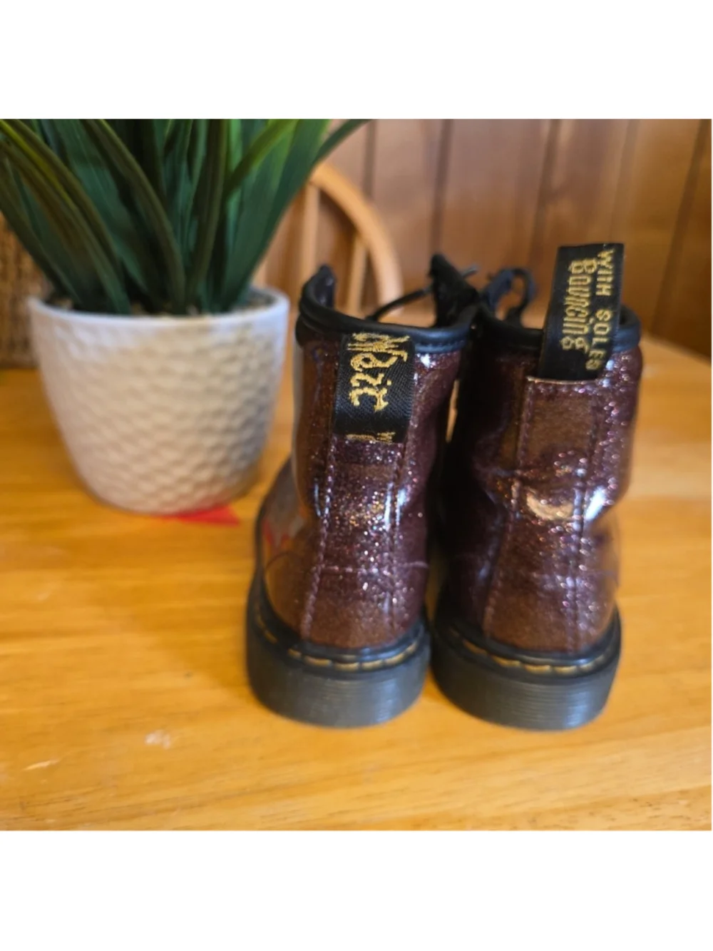 Dr. Martens 1460 Glitter Lace Up Combat Boots TODDLER Sz 10